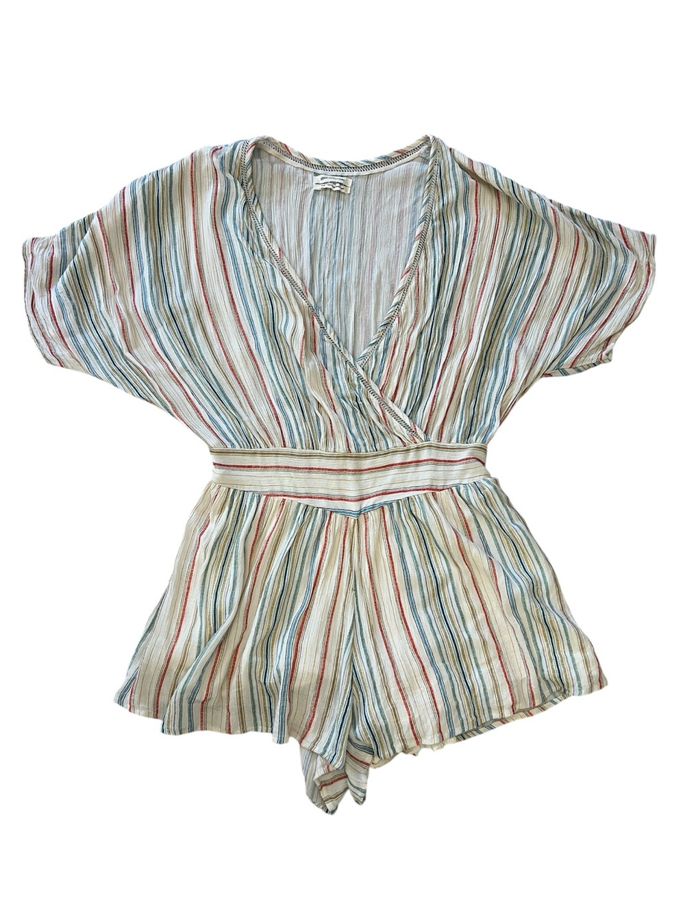 Urban Outfitters Moonstruck Surplice Romper Striped Kimono Dress 🤍